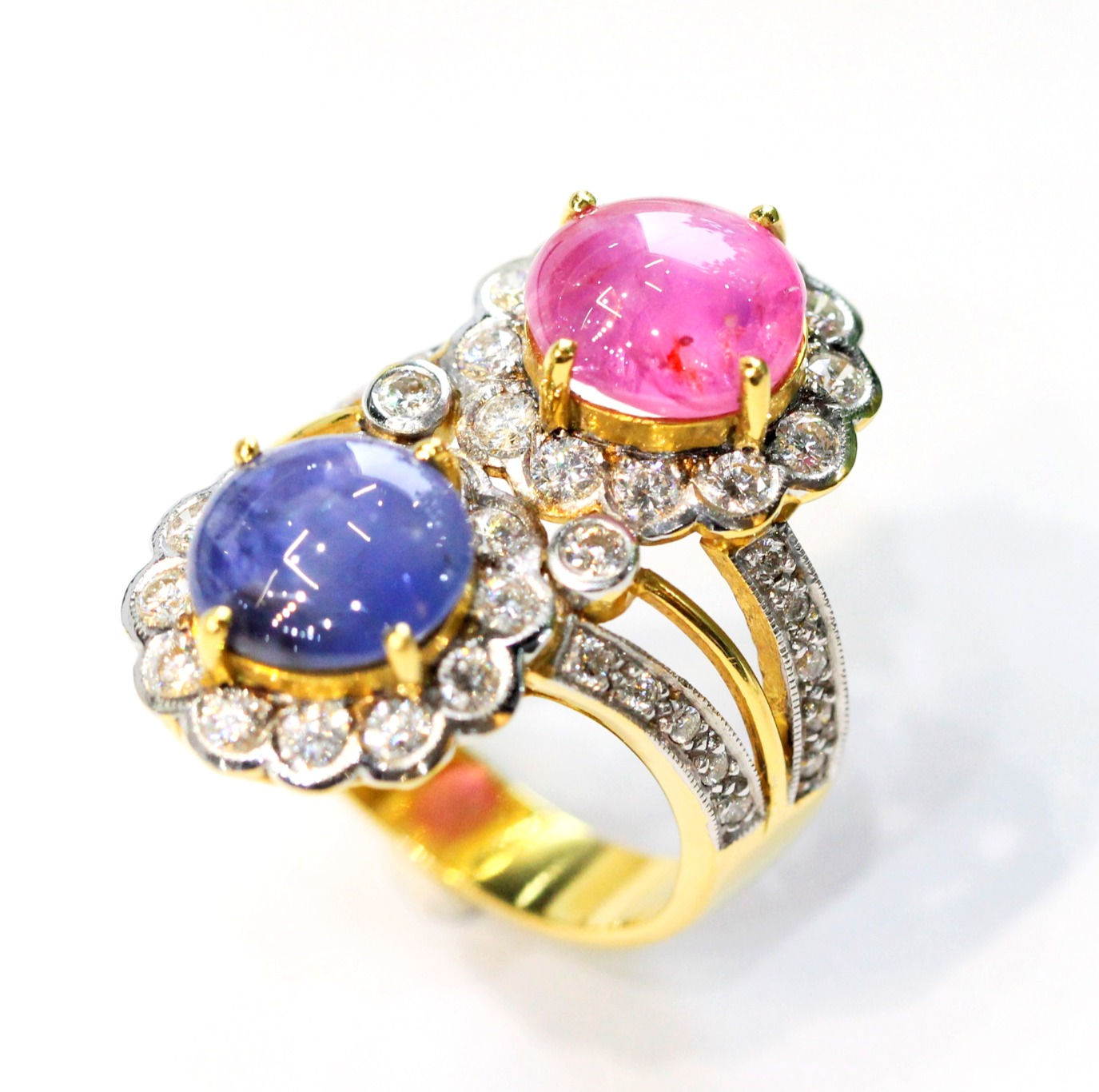 Star sapphire&Ruby ring 4549
