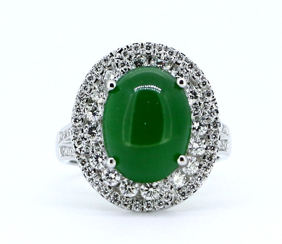 Thumbnail: Burmese jade ring 5.55 cts W8R3464