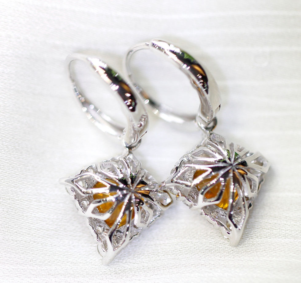 Thumbnail: Yellow sapphire earrings 4.416 cts Y8E4913