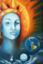 Shawna reine de l'univers huile sur toil