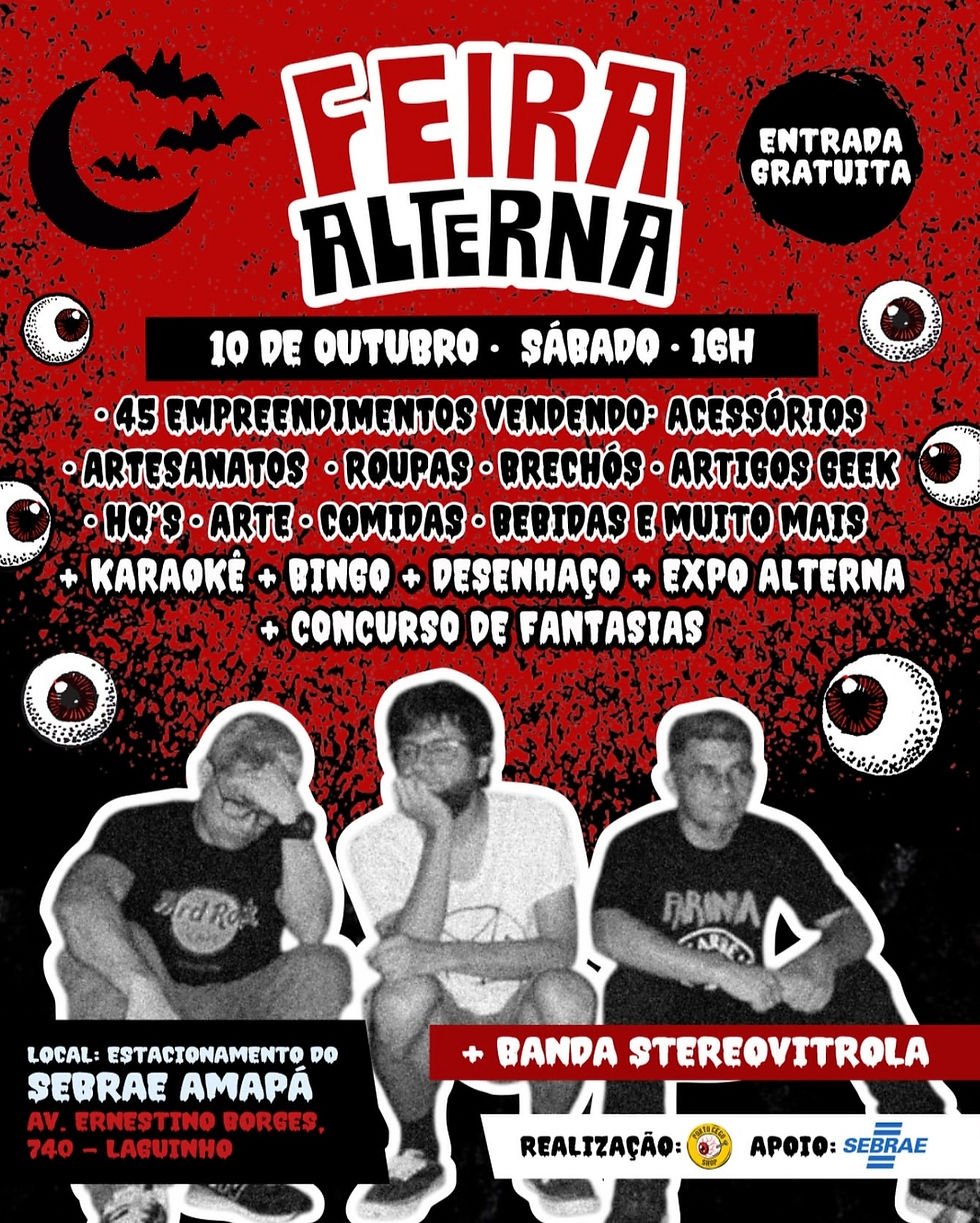 Feira Alterna prepara edição especial de Halloween com 45 empreendimentos, concurso de fantasias e show da Stereovitrola