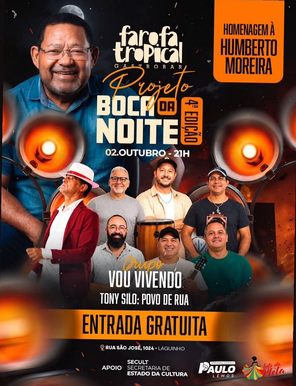 Projeto Boca da Noite realiza homenagem a Humberto Moreira com noite especial de música no Farofa Tropical