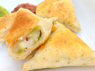 Tortilla Samosa - With Feta & Parsley Filling
