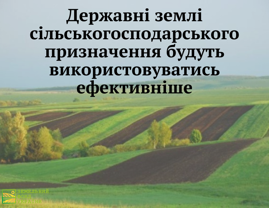 Державні землі сільськогосподарського призначення будуть використовуватись ефективніше
