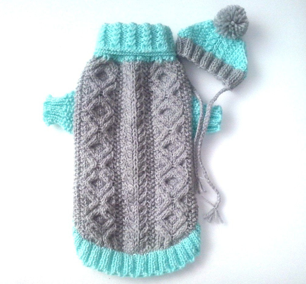 Светр для собак "Бірюзові лапки"