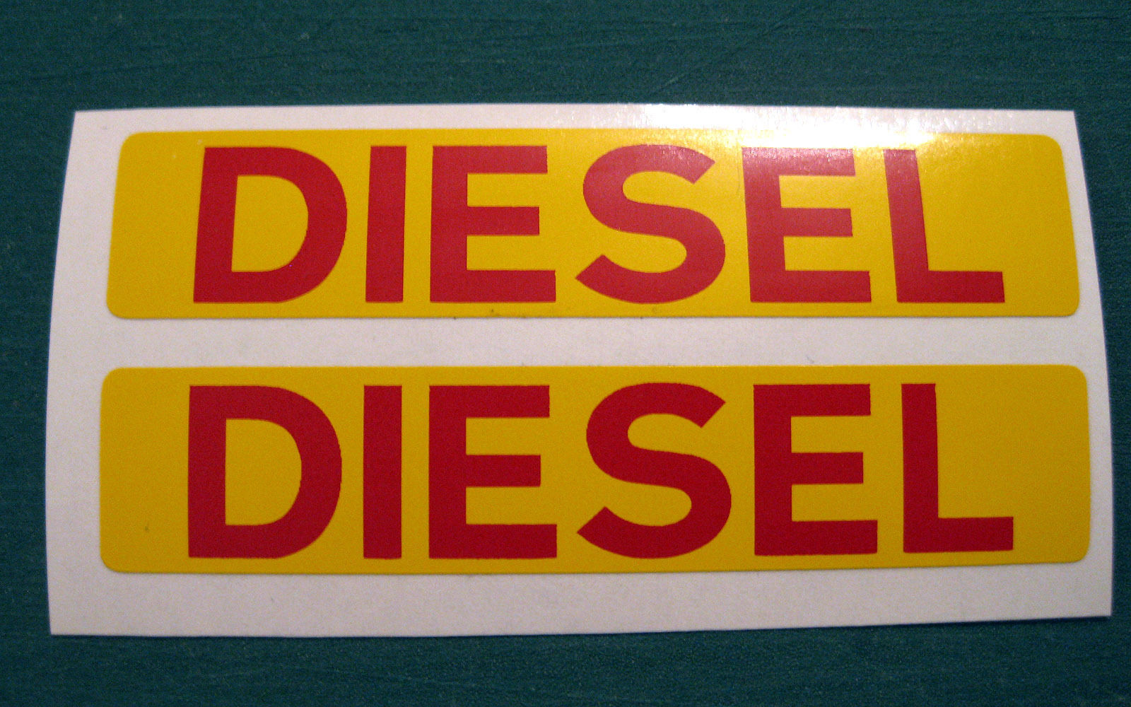 2 Diesel Fuel Stickers Red Text On Yellow