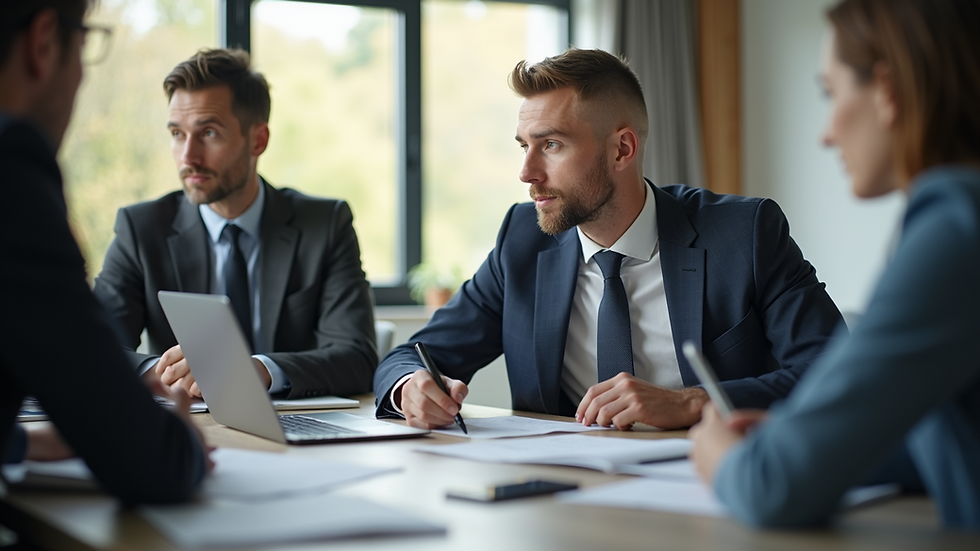 Nahaufnahme eines Beraters, der mit einem Team an einem Tisch arbeitet