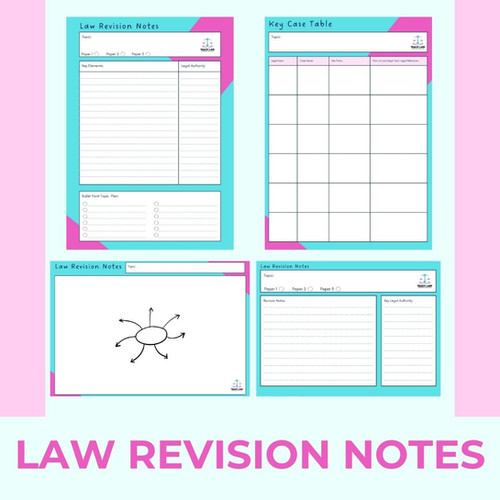 Law Revision Notes Pages - Blank | Teach Law
