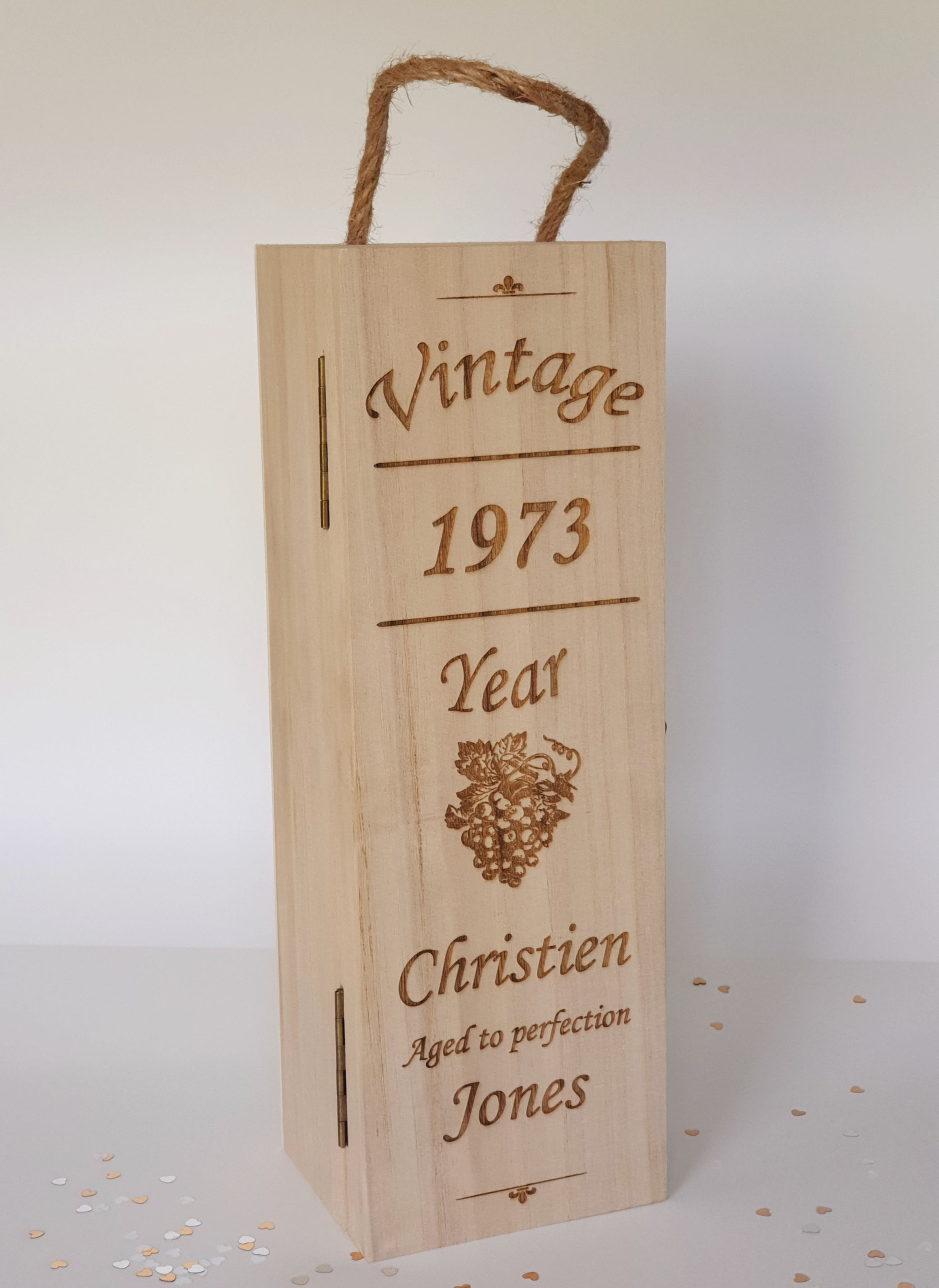 Wine box with personalised name