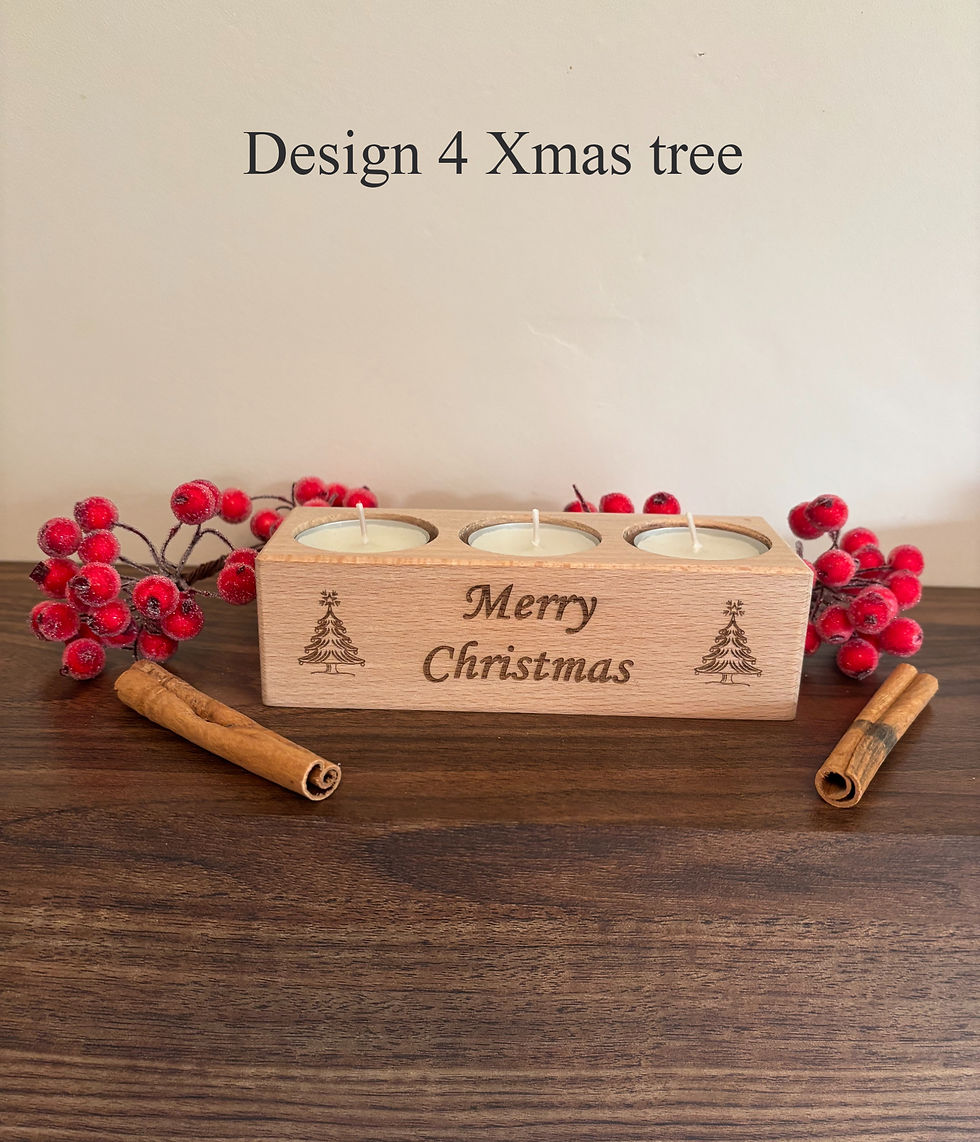 Thumbnail: Personalised Christmas tealight holder - triple.
