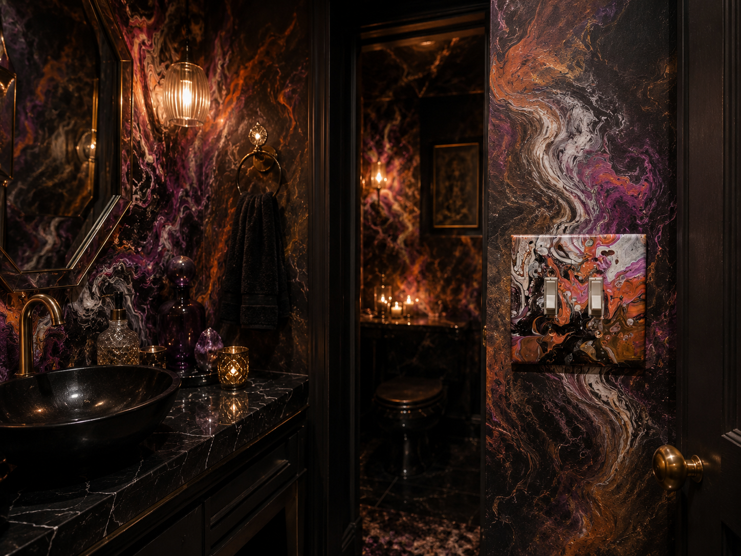 Kitchen After Midnight | 5.25 x 5.25 x .25in | Painted Lightswitch Cover