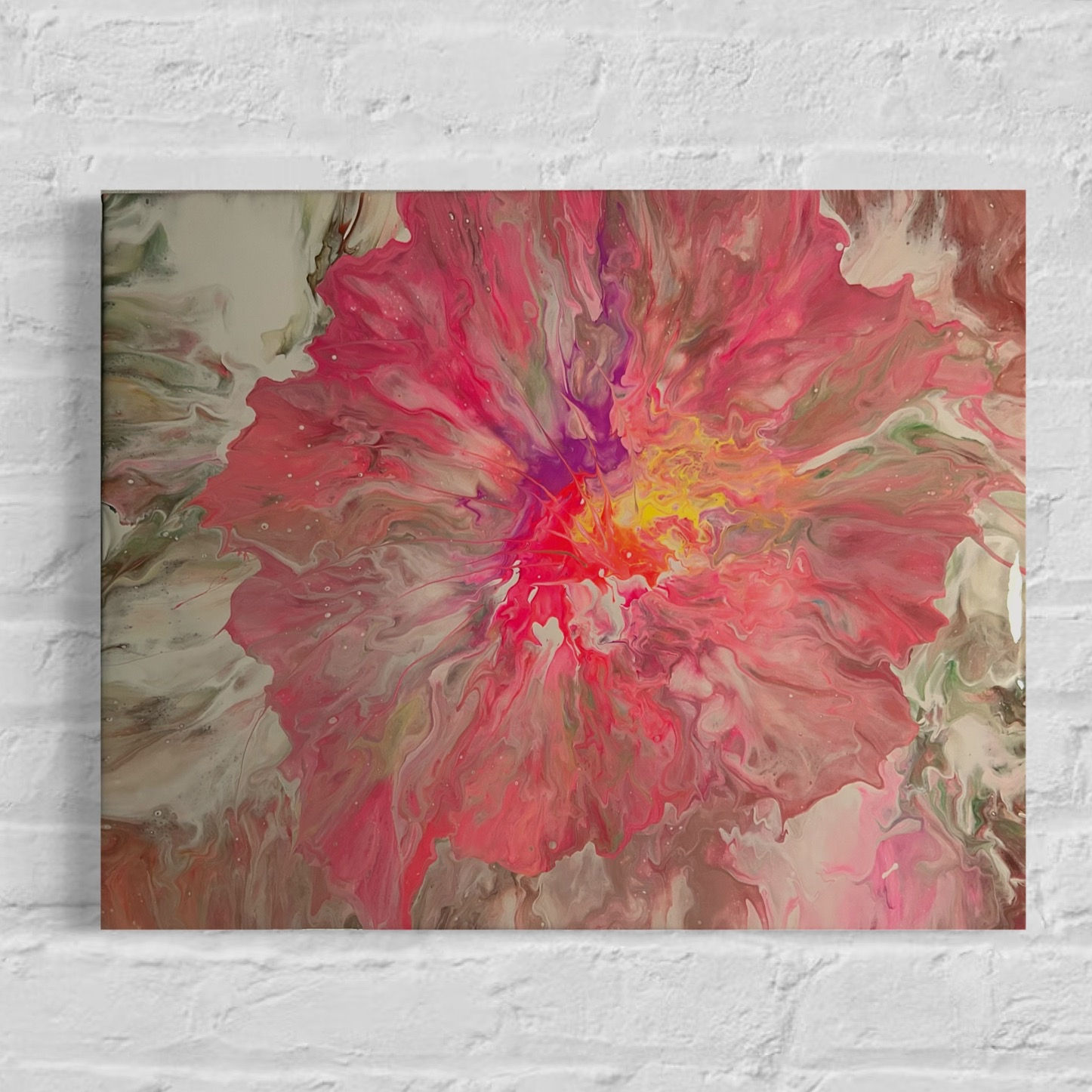 Luminous Bloom | 16 x 20 x 1 in | Abstract Painting