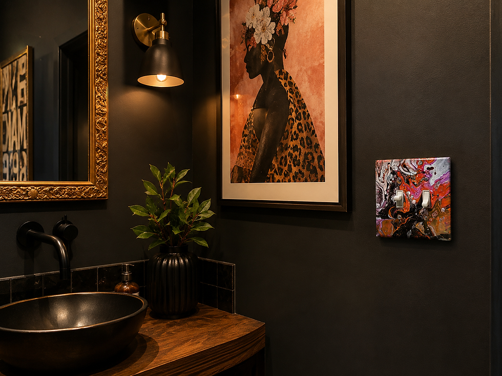 Thumbnail: Kitchen After Midnight |  5.25 x 5.25 x .25in |  Painted Lightswitch Cover