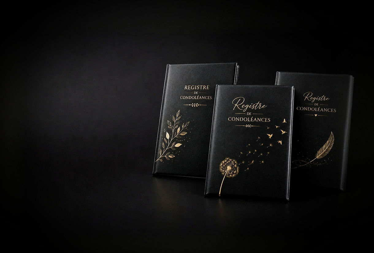 registre de condoléances - noir et Or - SDFF - Simon et Cie