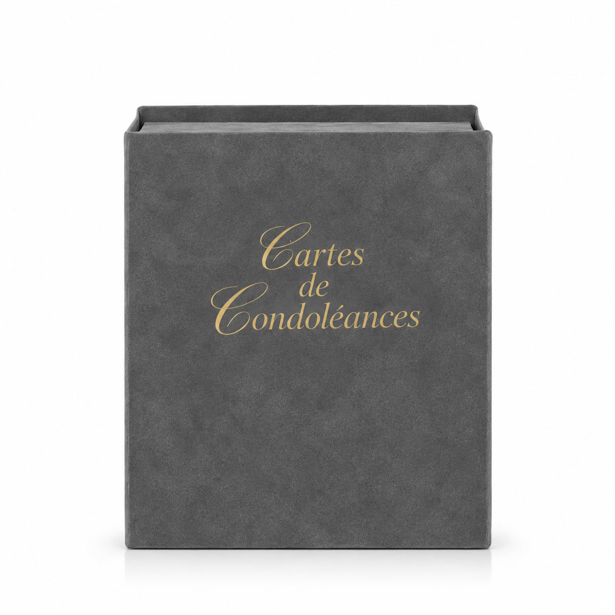 Boîte à cartes de condoléances grand modèle en velours vert avec marquage doré