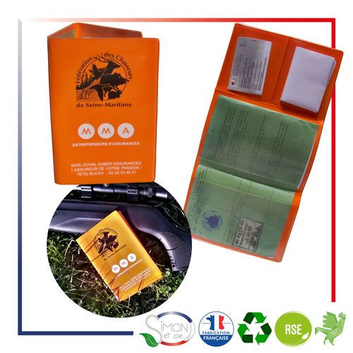 PROTÈGE PERMIS DE CHASSE - PERSONNALISATION 1 A 4 COULEURS
