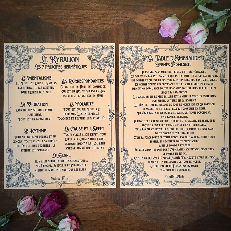 2 affiches à imprimer "Axiomes hermétiques"