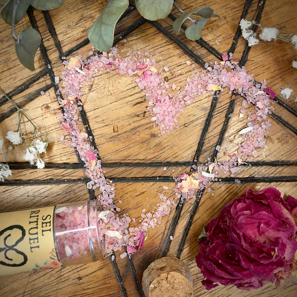 Fiole de sel rose "Love magick"