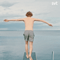 Man diving into water
