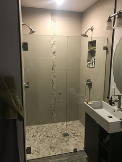 Curbless Pebble Shower