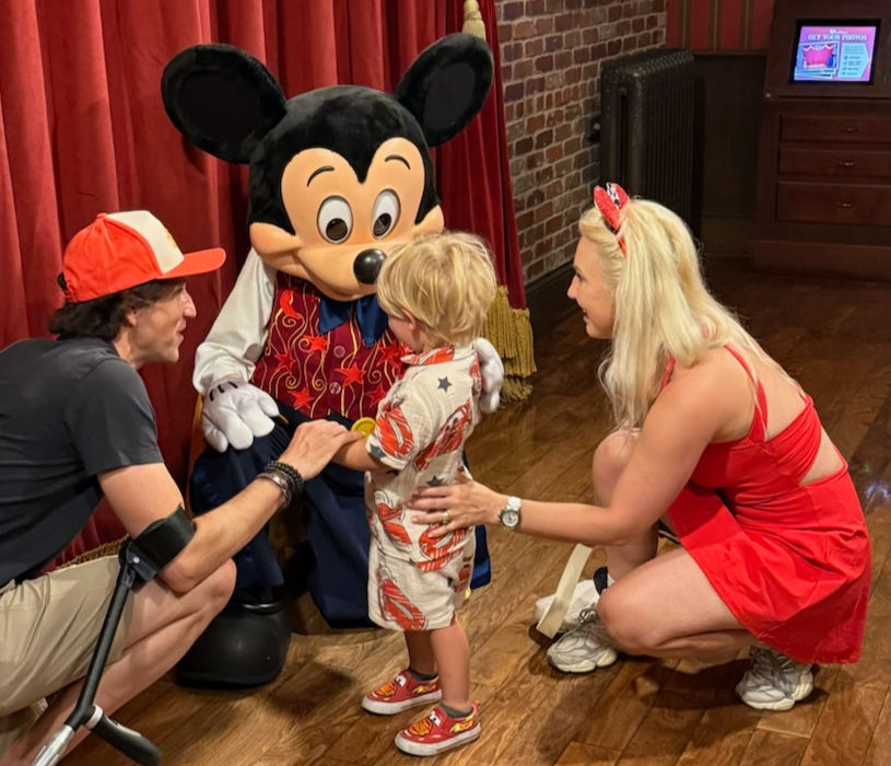 Our little magician having a private moment with Mickey the Magnificent in Magic Kingdom