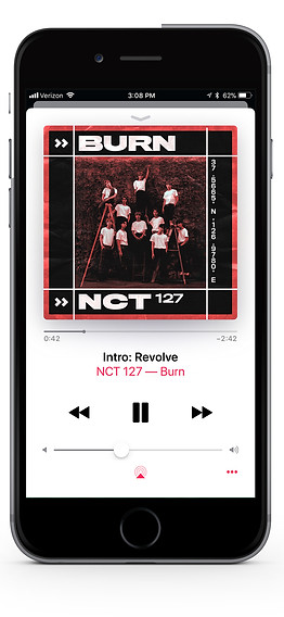 NCT 127 Album cover apple music on phone