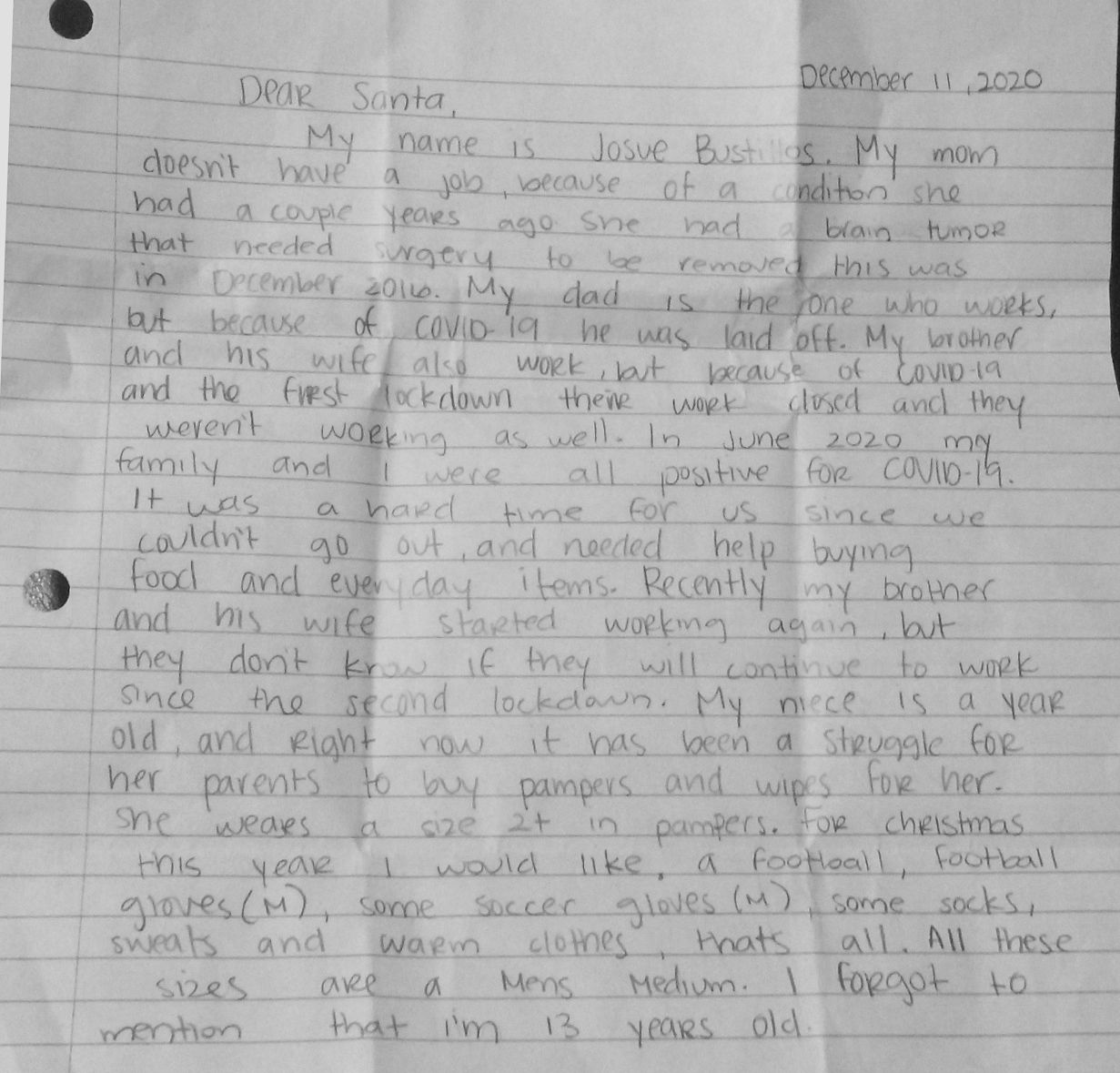 Josue 13yrs & family