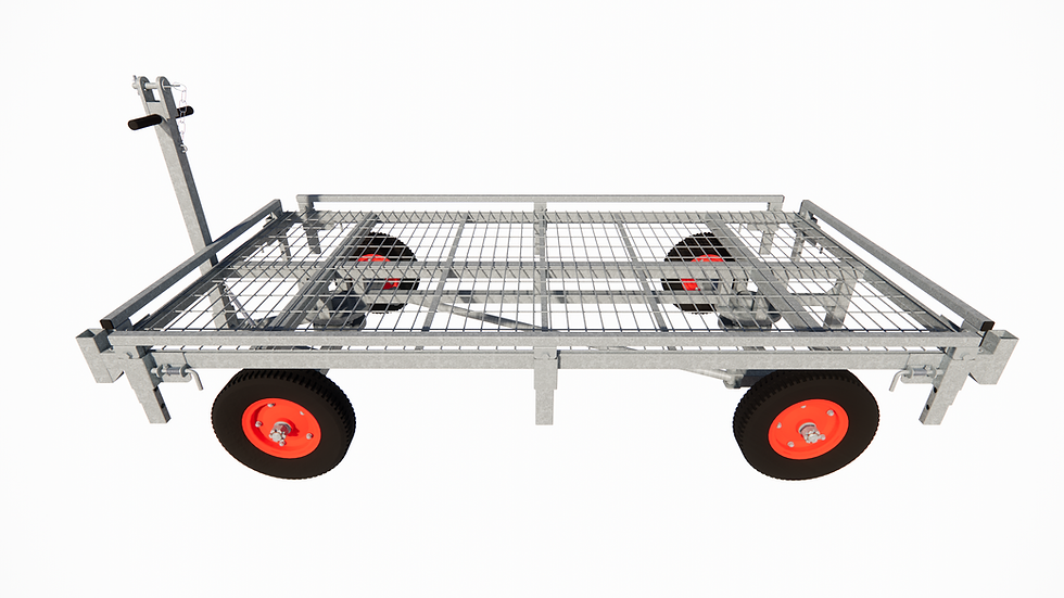 Thumbnail: Self Tracking Trailer, 2450 x 1250 with sides down, side view