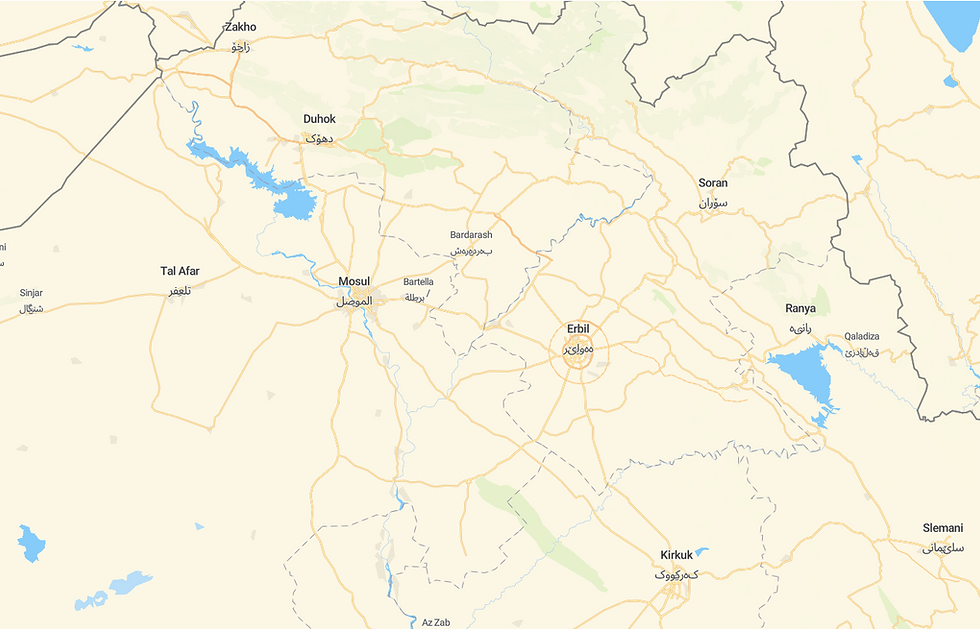 Northern Iraq map Placed Programme