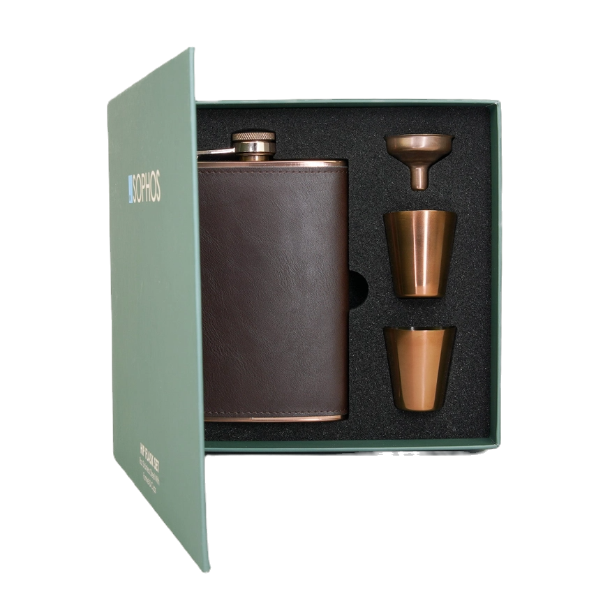 4 Piece Copper Hip Flask Set