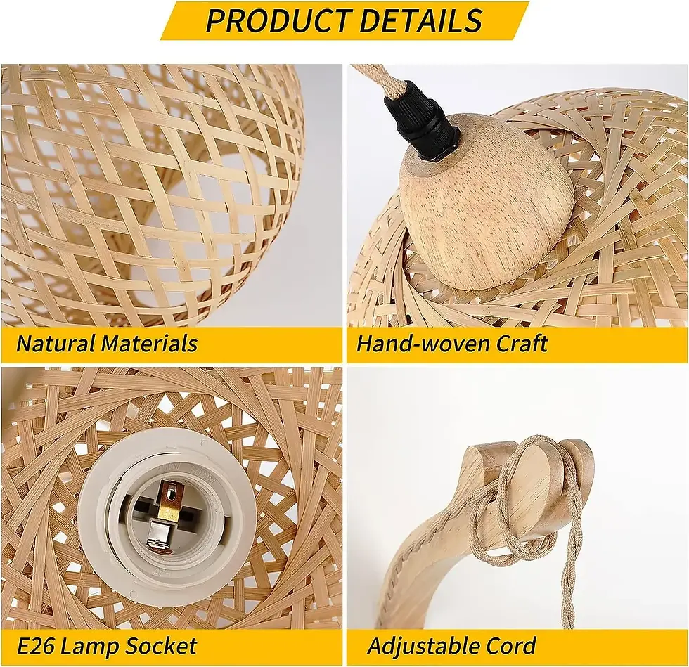 Thumbnail: Hand-Woven Bamboo Lantern Wall Lamp
