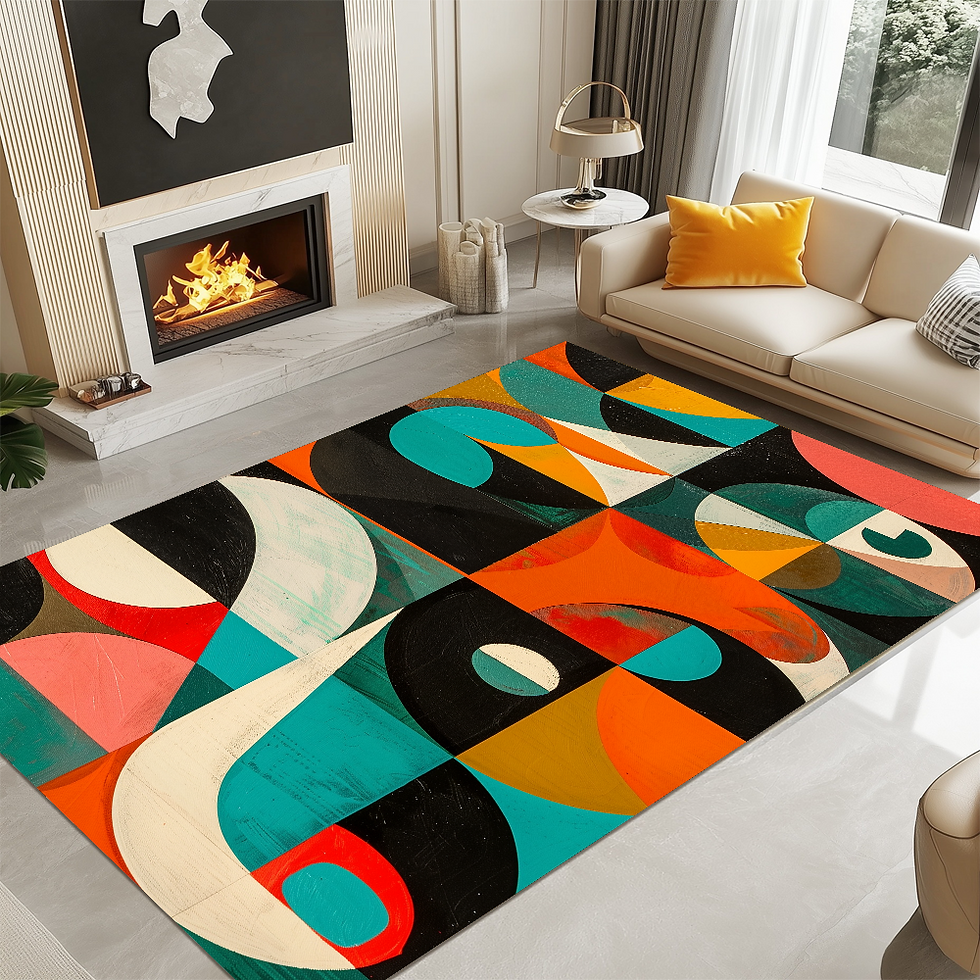 Thumbnail: Modern Geometric Abstract Living Room Carpet