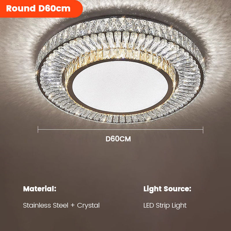 Thumbnail: Modern Luxury Gold Crystal LED Ceiling Light