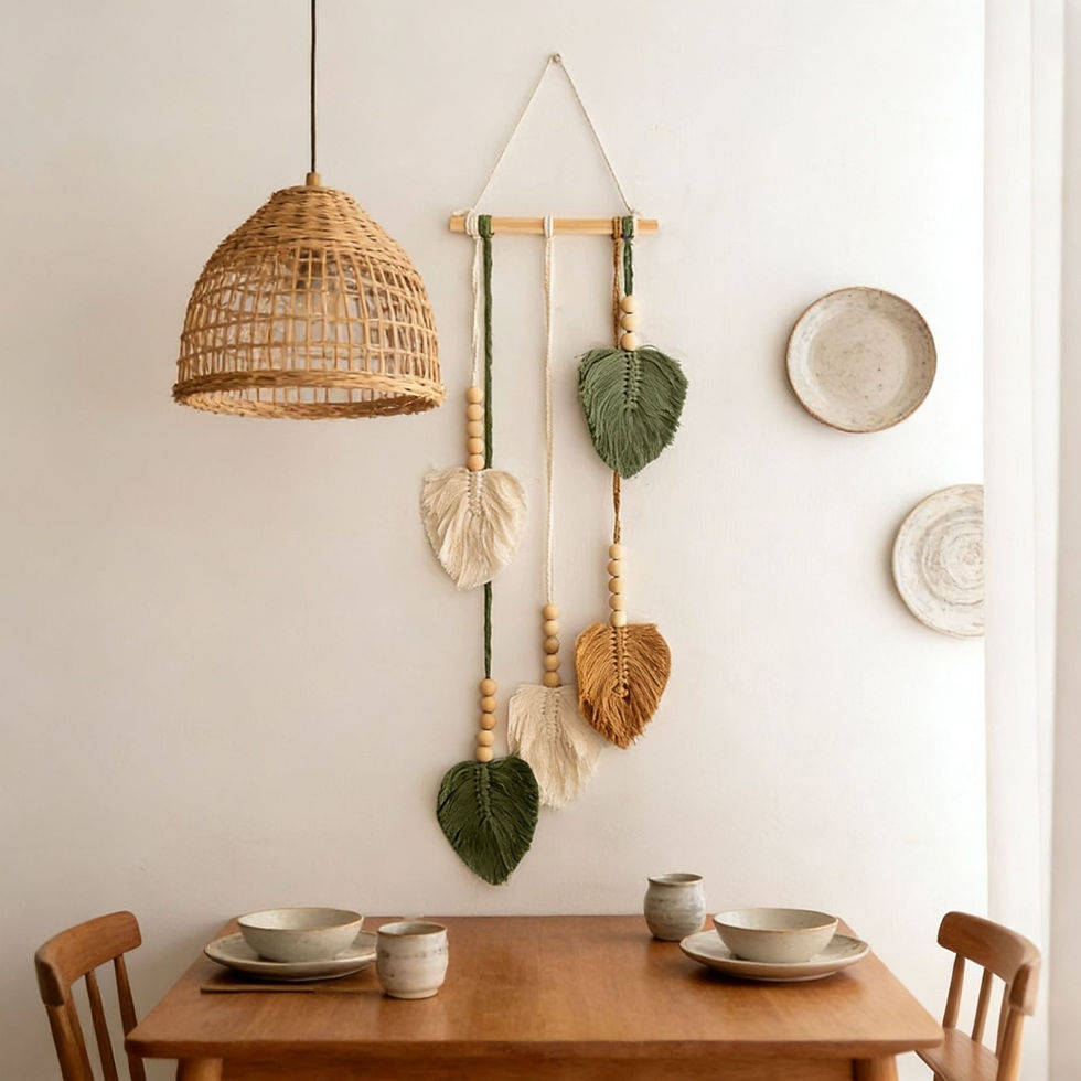 Thumbnail: Handmade Woven Leaves Macramé Wall Hanging Decor
