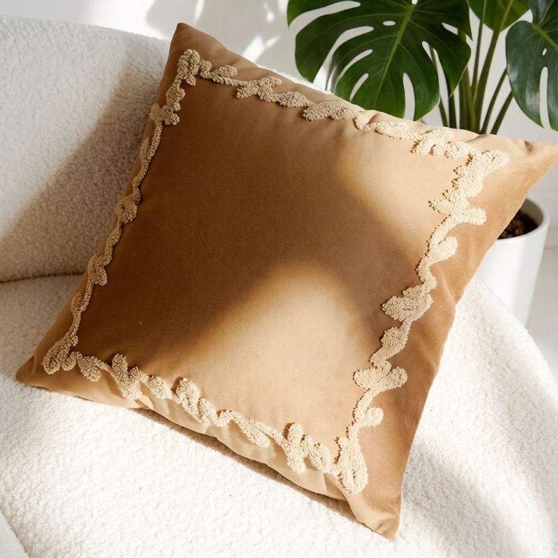 Thumbnail: Boho Embroidered Cushion Cover 45x45cm
