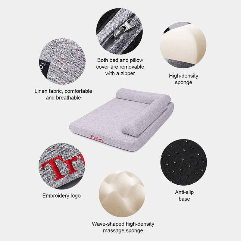 Thumbnail: Truelove Memory Foam Pet Bed with Linen Fabric and Pillows