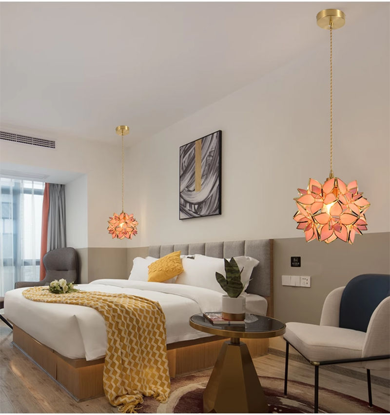 Thumbnail: Nordic Flower Copper Glass LED Pendant Lamp