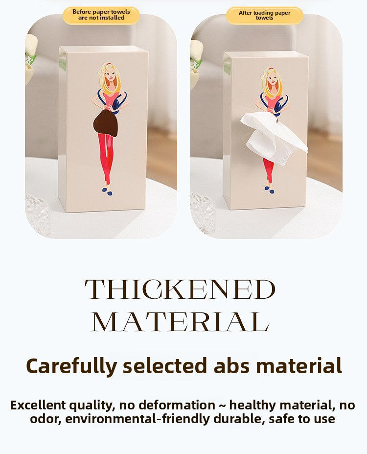 Thumbnail: Girl Face Tissue Box and Napkin Holder with Wooden Cover