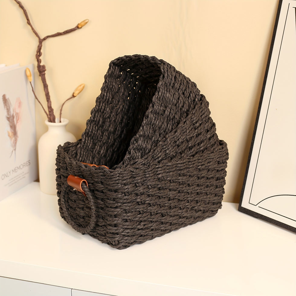 Thumbnail: Woven Paper Rope Storage Baskets with Handle