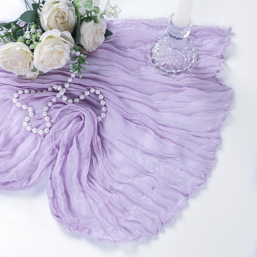 Thumbnail: Lilac Purple Lavender Cheesecloth Table Runner