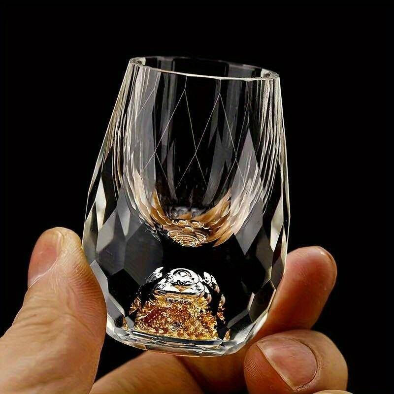 Thumbnail: Luxurious Crystal Golden Foil Shot Glasses