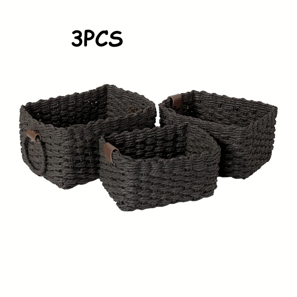 Thumbnail: Woven Paper Rope Storage Baskets with Handle