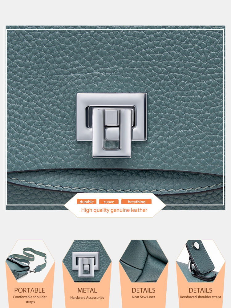 Thumbnail: Zency Genuine Leather Envelope Top-Handle Bag