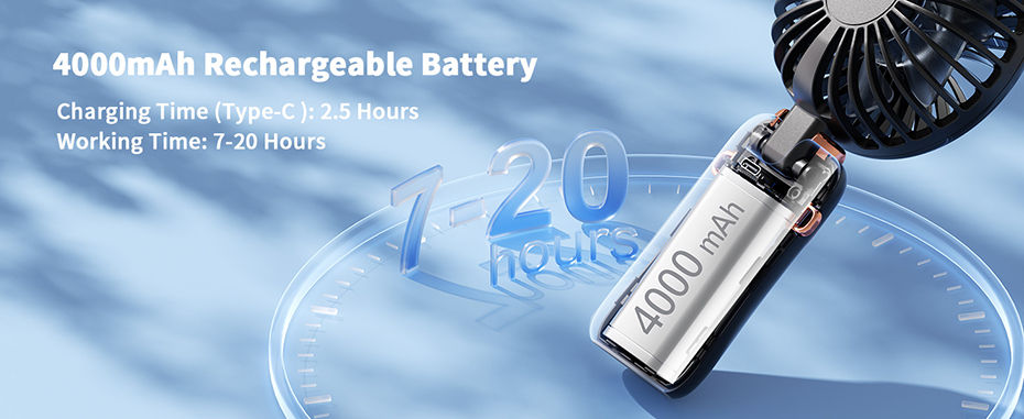 Thumbnail: ColdSky Portable Handheld Fan 4000mAh with LED Display