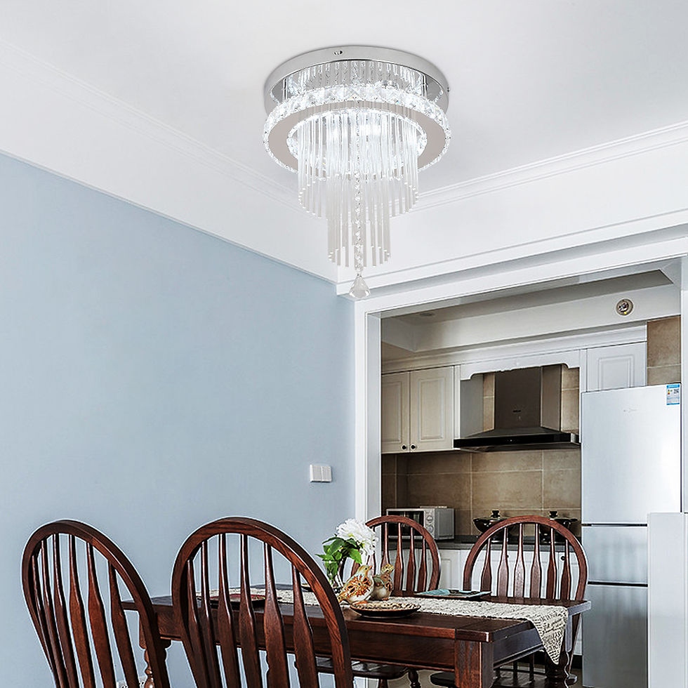 Thumbnail: Modern Crystal LED Ceiling Lamp Stainless Steel