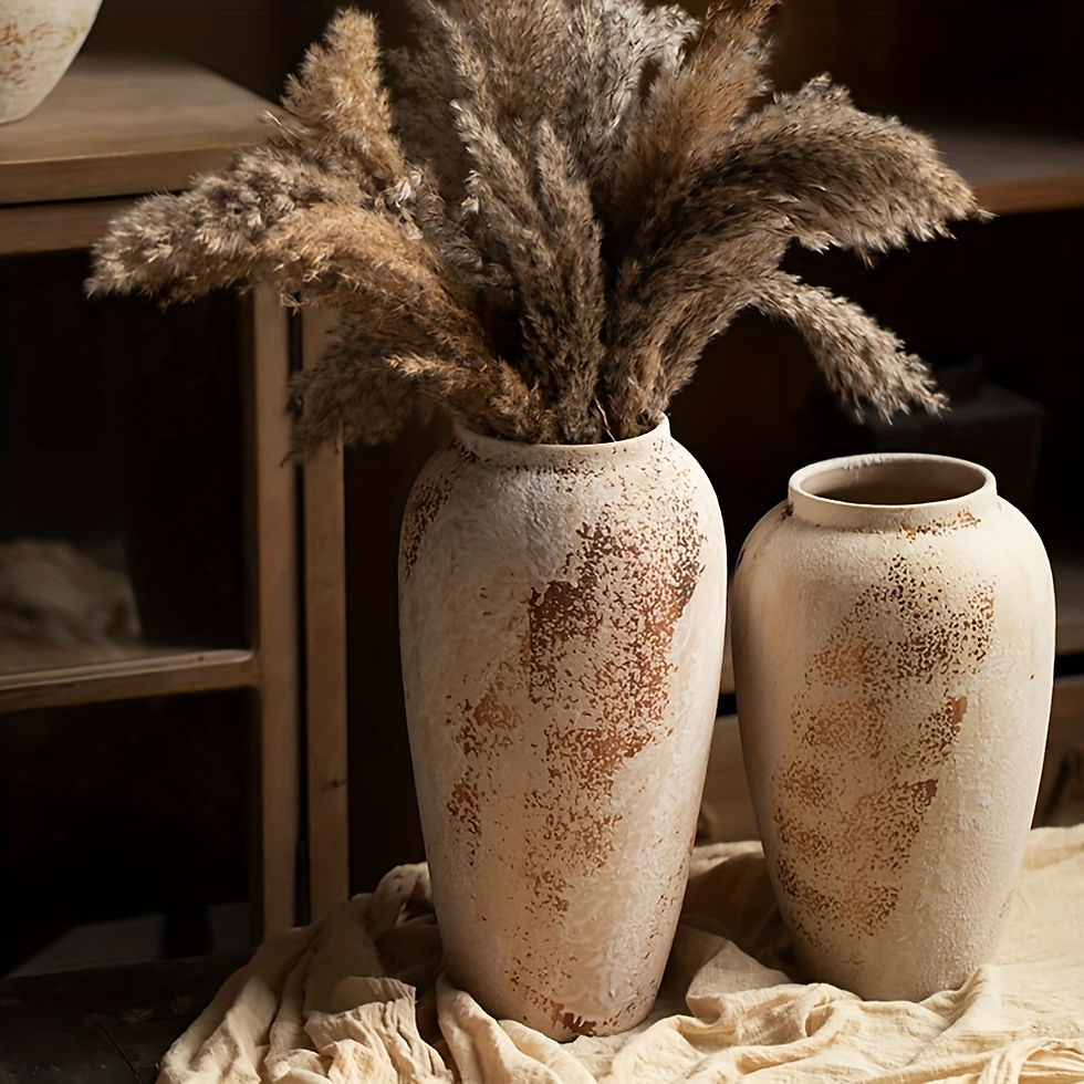 Thumbnail: Retro Ceramic Flowerpot with White Spots
