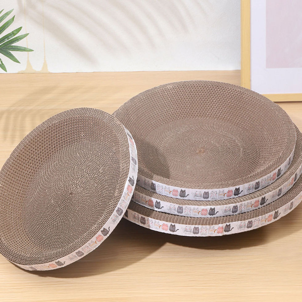 Thumbnail: Large Bowl-Shaped Corrugated Cardboard Cat Scratching Board and Bed