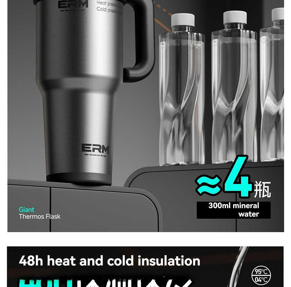 Thumbnail: 1200ml Extra Large Insulated Stainless Steel Tumbler with Ceramic Liner