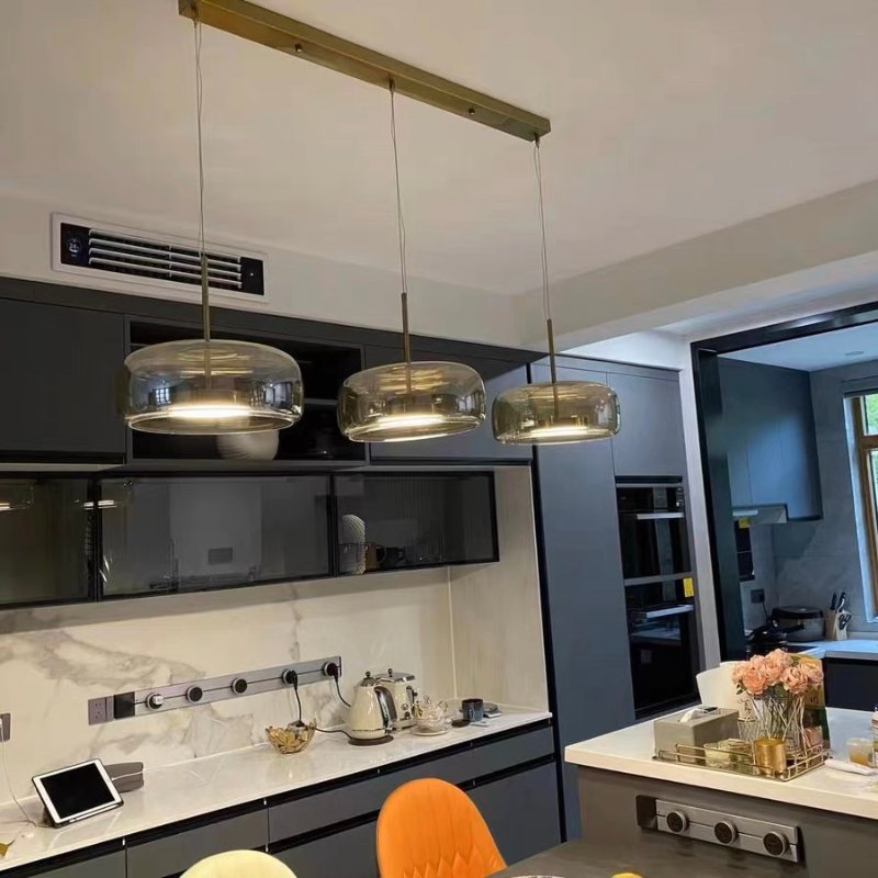 Thumbnail: Modern Glass LED Cord Pendant Light for Kitchen or Bedroom