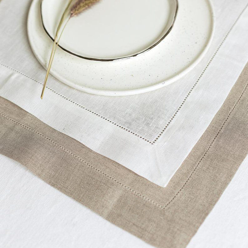 Thumbnail: 6-Piece White Hemstitch Cocktail Napkins